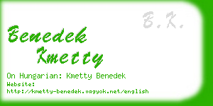 benedek kmetty business card